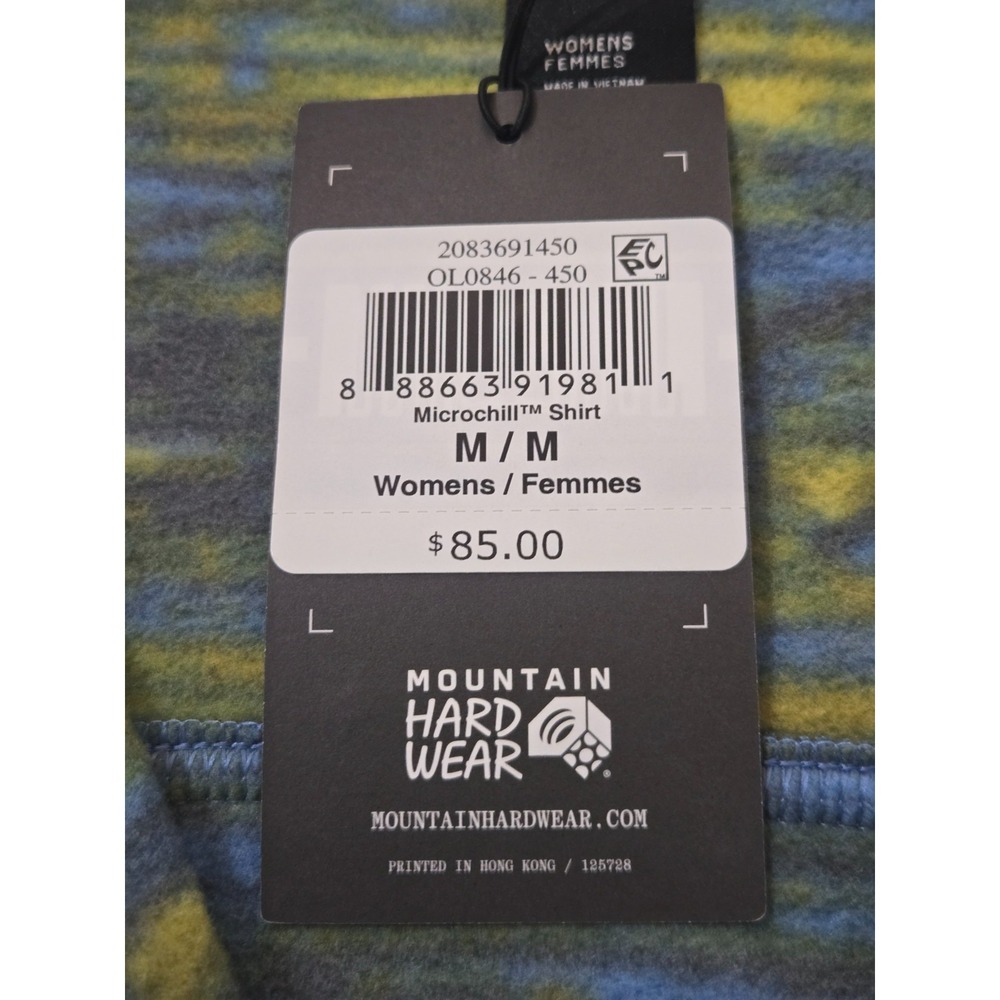 Mountain Hardwear Microchill Shirt Women's M Nitric Blue Stria Print NWT‎ - Picture 11 of 14
